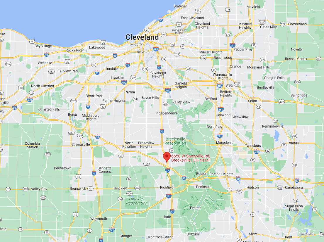Map of new NWOSS Cleveland Office location